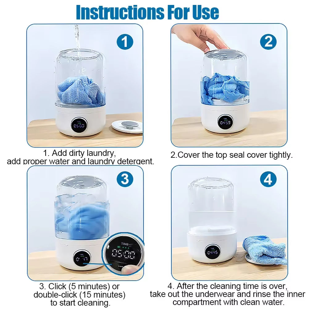 Mi Portable Cordless Washing Machine,Usb Rechargeable, Mini Washer for /Underwear/Socks/Baby Clothes Home Travel Laundry Bucket